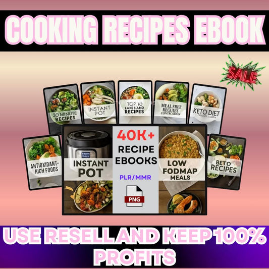39.500+ Essen eBook Mega Bundle | PLR & MRR Rezept, Kochen Ernährung Digitale Produkte | eBooks PNG